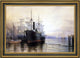 Henry Farrer Sunset, New York Harbor Framed Premium Canvas Print, 16"x24"