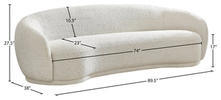 Hyde Boucle Fabric Upholstered, Cream, Sofa