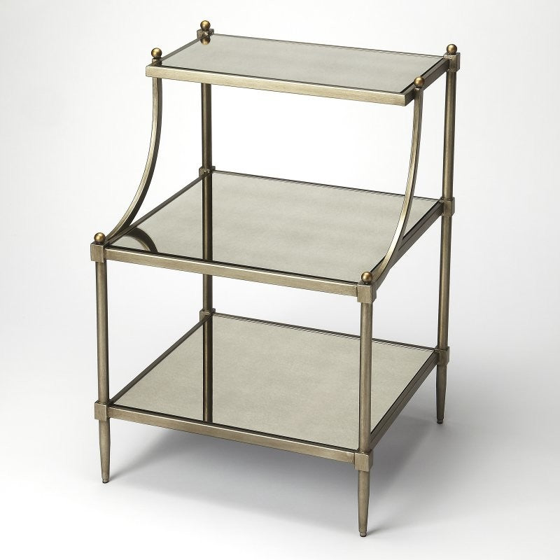 Butler Peninsula Metal and Glass Side Table