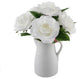 12" H Roses In Ceramic Water Pot,White