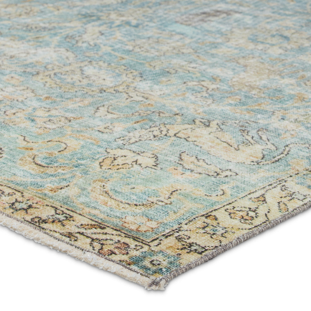 Jaipur Living Stag Oriental Teal/Gold Area Rug, 2'6"x8'