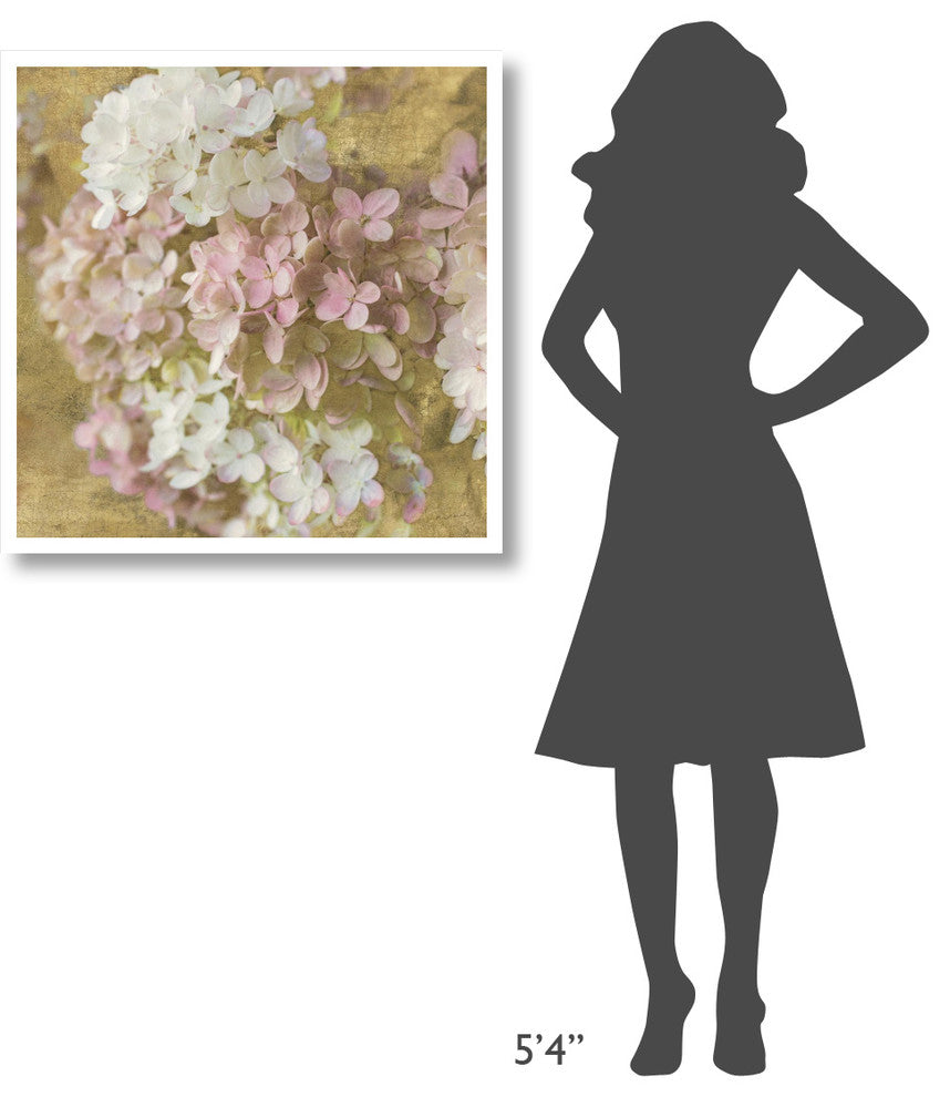 "Gilded Hydrangea II" Digital Paper Print by Sue Schlabach, 32"x32"