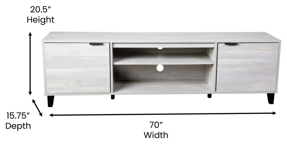 70" Gray Storage TV Stand