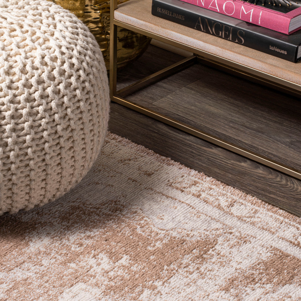 Alhambra Ornate Medallion Modern Runner Rug, Brown/Cream, 2'x10'