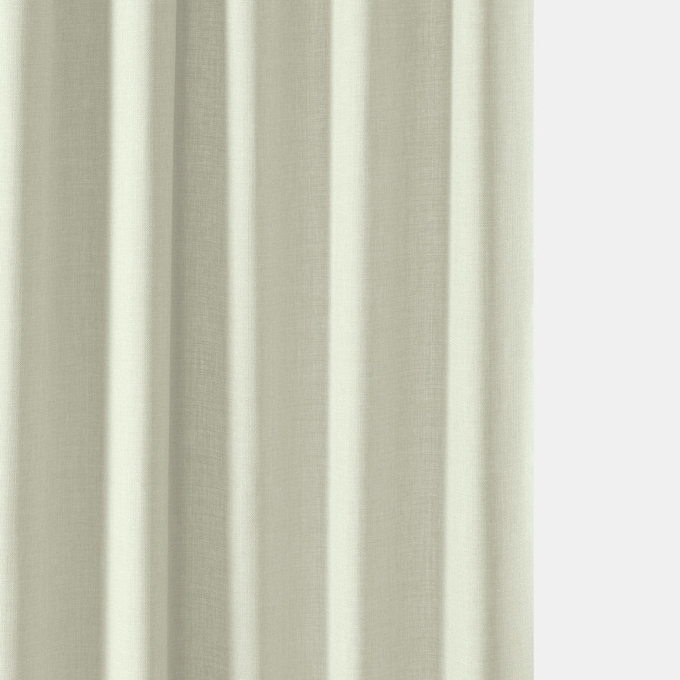 Italian Faux Linen Curtain Single Panel, Gravity Ivory, 50"x84"