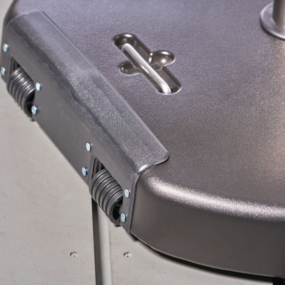 GDF Studio Kelly 132lb Concrete Circular Umbrella Base With Steel Collar, Black