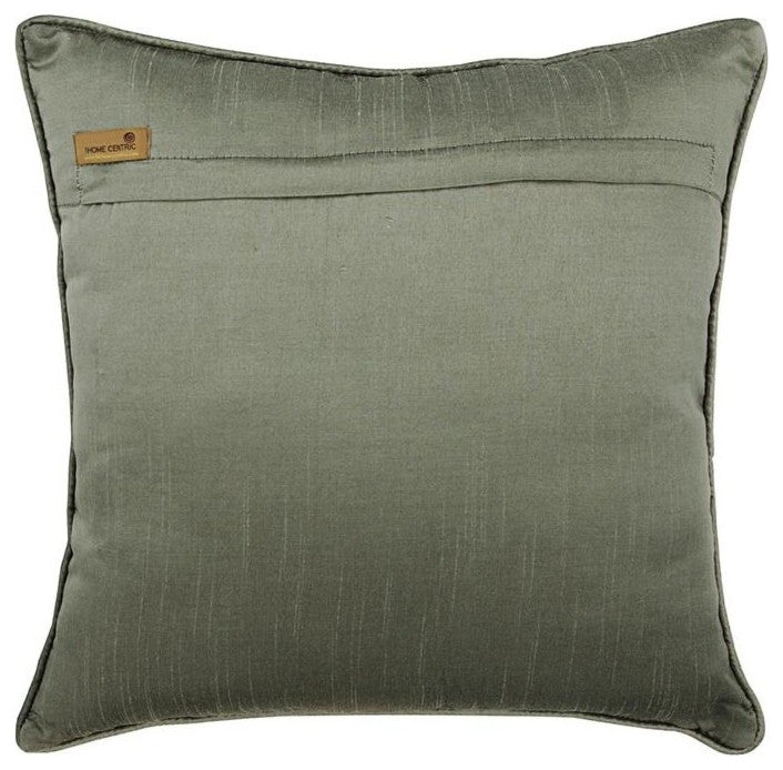 Damask Silver Foil Grey & Silver Velvet 18"x18" Pillow Cover, Steel Damask