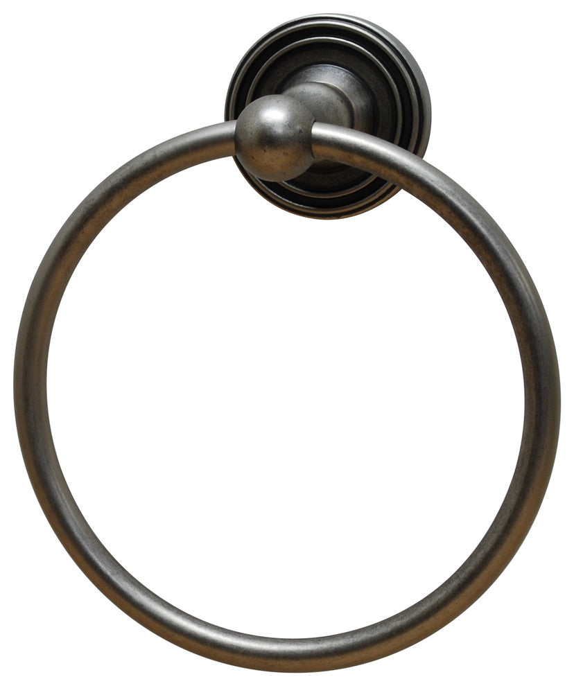 Bradford Towel Ring, Aged Pewter