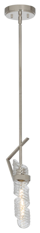 Maxim 39553 Milano 1 Light 6"W Mini Pendant - Polished Nickel / Clear Glass