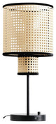 Vidalite Nakuv Rattan And Velvet Table Lamp With USB Port