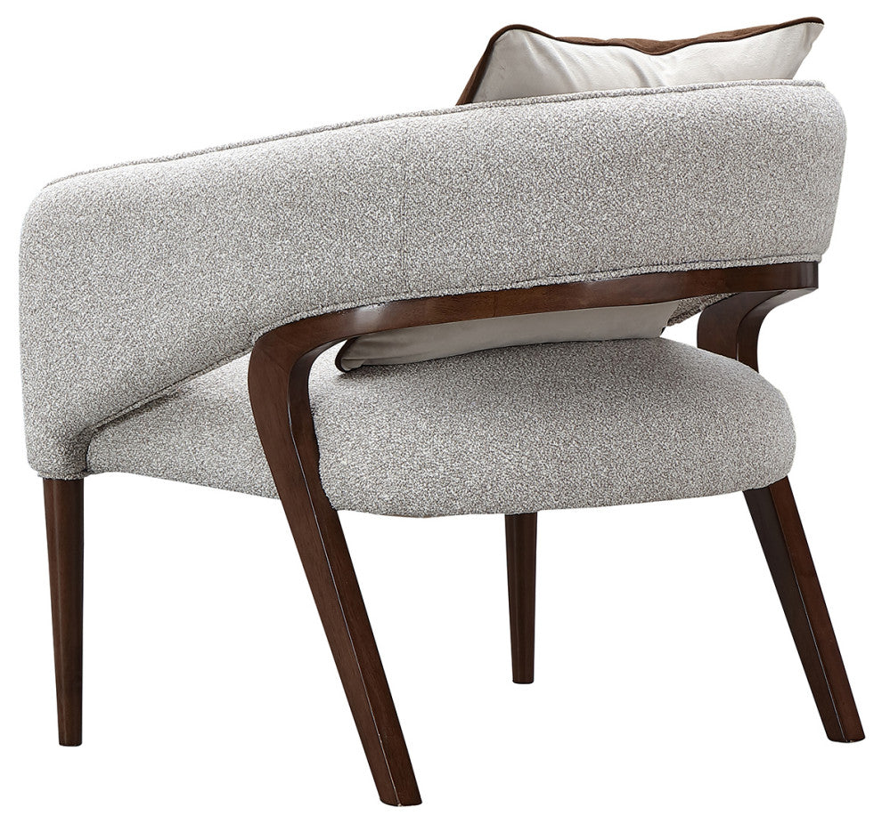 Houston Accent Chair, Pebble/Walnut