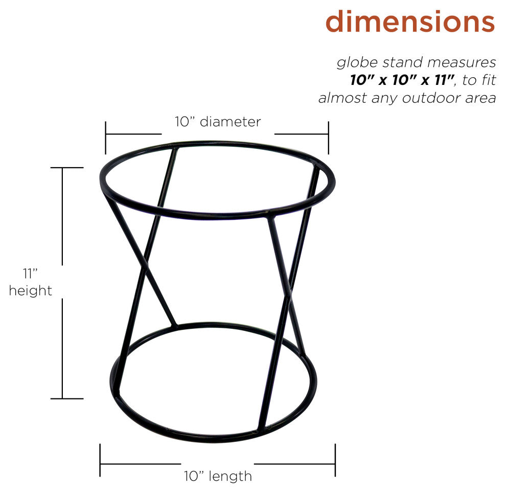 11" Tall Indoor/Outdoor Metal Gazing Globe Display Stand