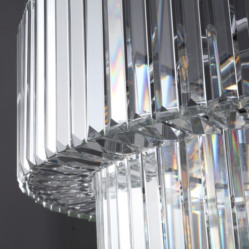 Safavieh Couture Viviann Crystal 2 Tier Chandelier, Chrome/Clear