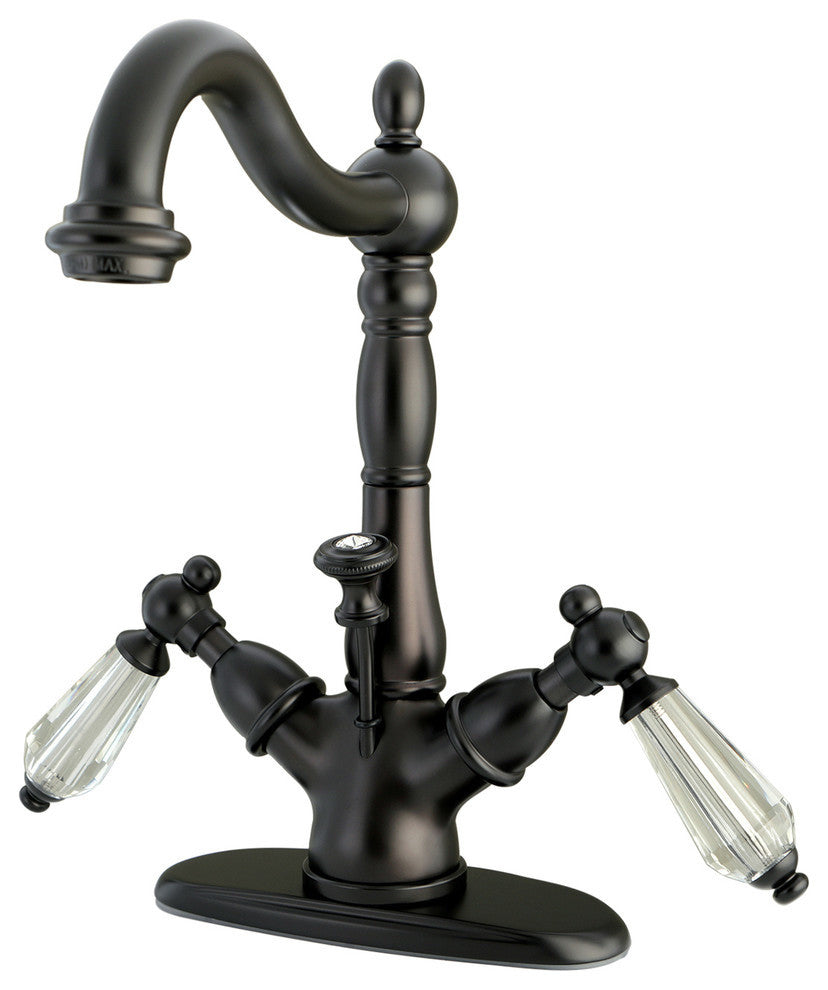 Kingston Brass Two-Handle Bathroom Faucet With Brass Pop-Up, Oil Rubbed Bronze