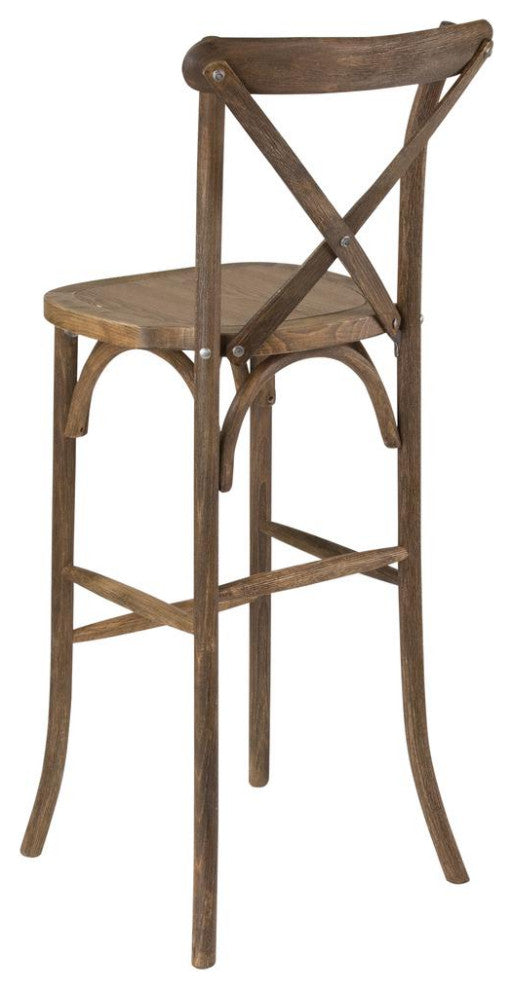 Saturn Contemporary 26 Counter Height Barstool in Brushed Stainless Steel...