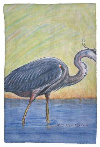 Blue Heron Kitchen Towel - Two Sets of Two (4 Total)