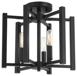 Benson 3-Light Matte Black Semi-Flush