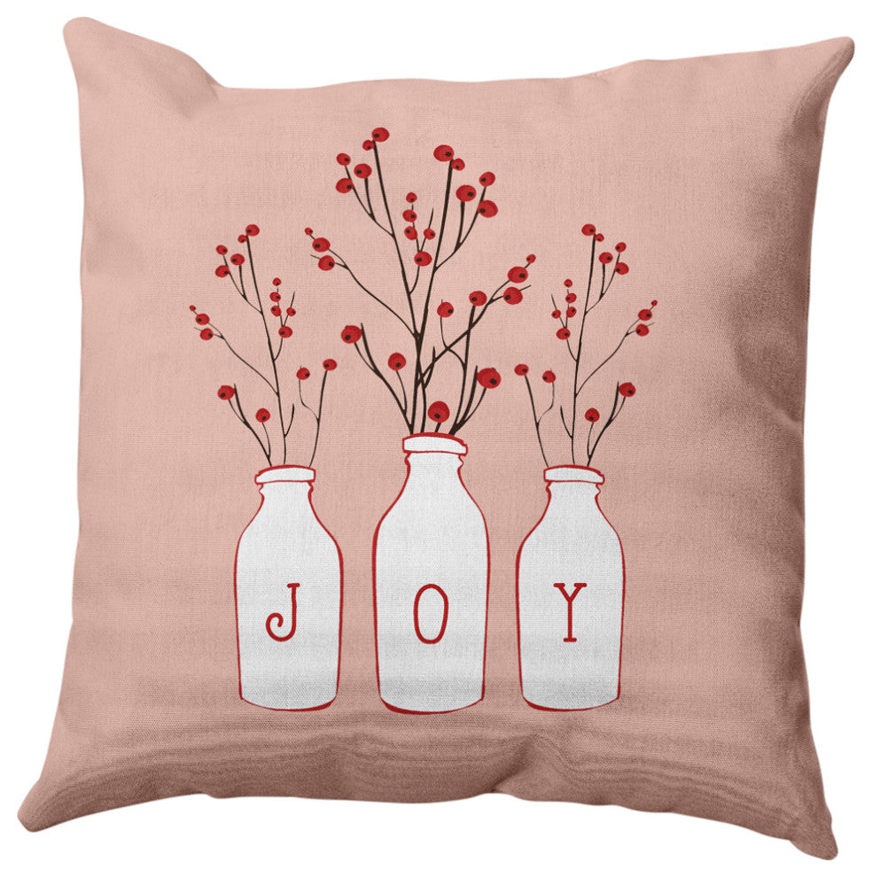 Joy Decorative Throw Pillow, Peach, 20"x20"