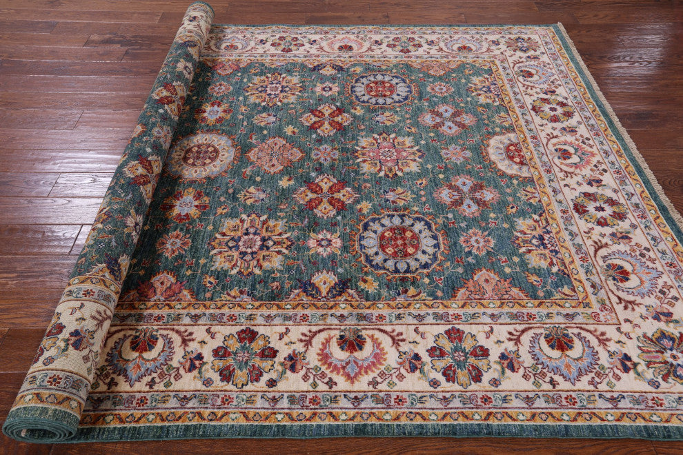 Hand Knotted Super Kazak Wool Rug 6' 10" X 10' 1" Q7560