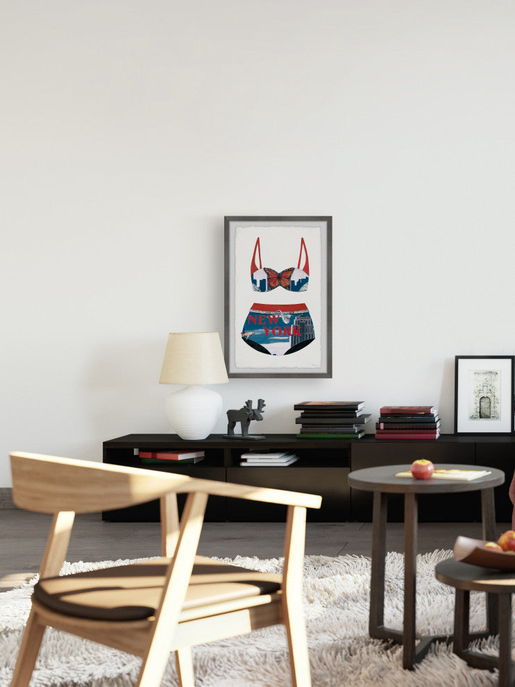 "City Bikini" Framed Painting Print, 12x18