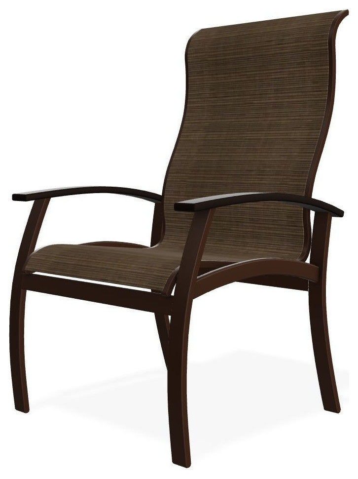 Belle Isle Sling Outdoor Dining Chair, Bark/Kona