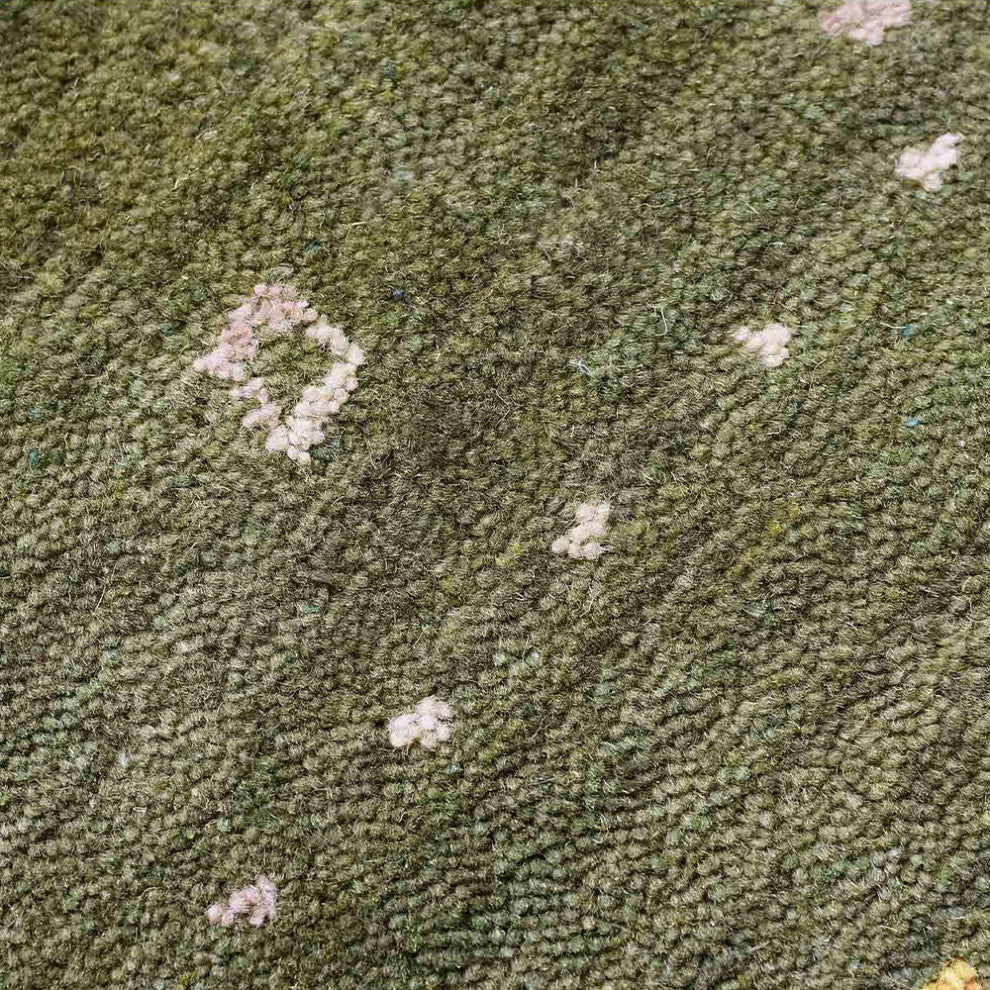 HAND KNOTTED LOOM WOOL ECO-FRIENDLY AREA RUGS - Rectangle, Green, Contemporary