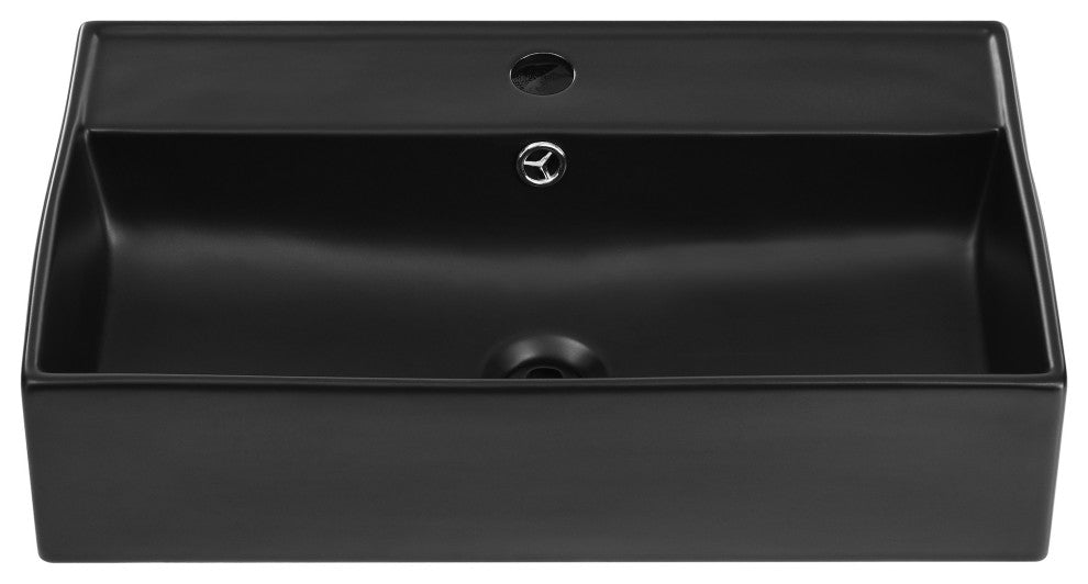 Claire Ceramic Wall Hung Sink, Matte Black