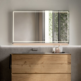 Hesili Frameless Surface-Mount LED Lighted Bathroom Medicine Cabinet, 48"