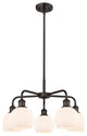Athens 5-Light 24" Stem Chandelier, Oil Rubbed Bronze, Matte White