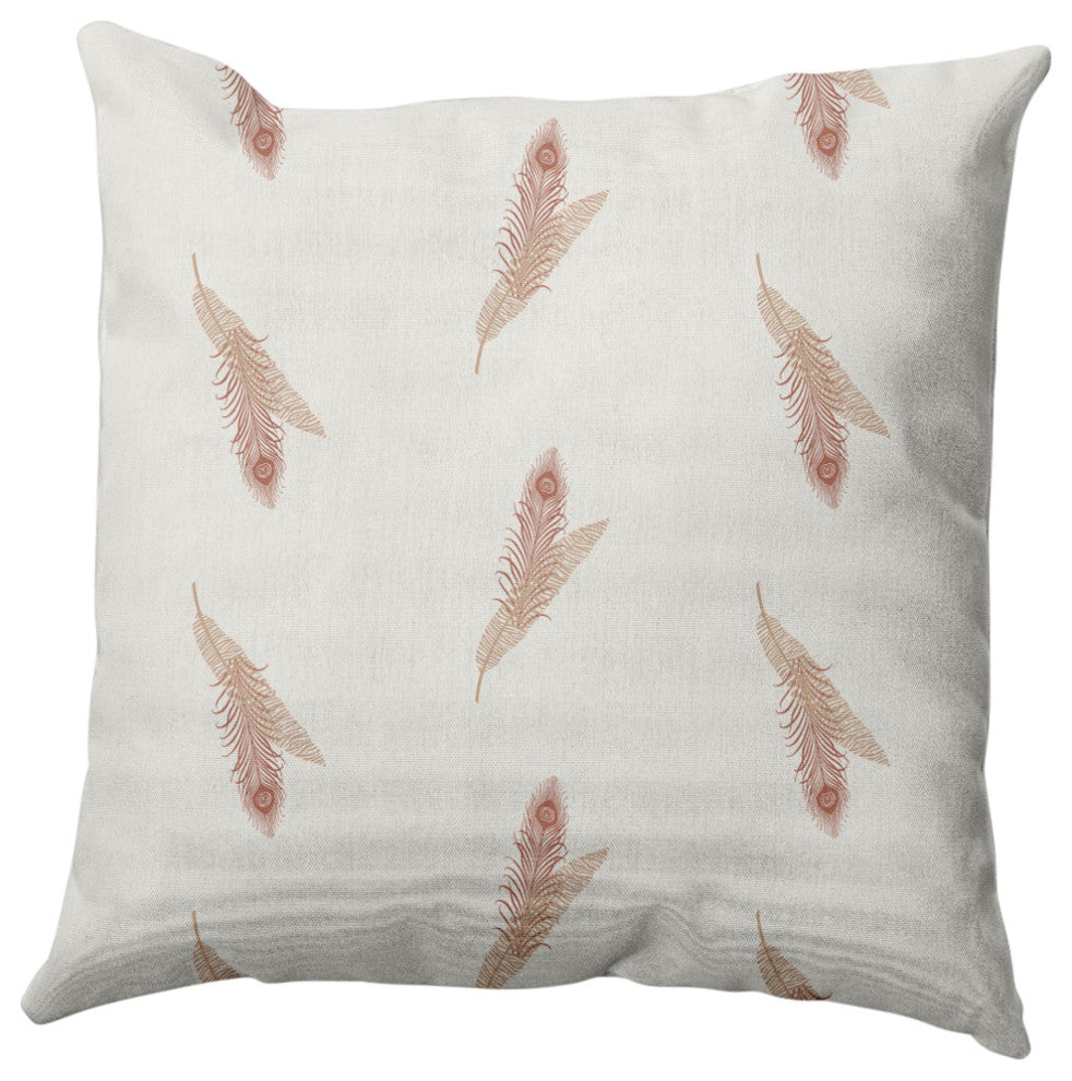 Feather Stripe Decorative Throw Pillow, Basswood Brown, 26"x26"
