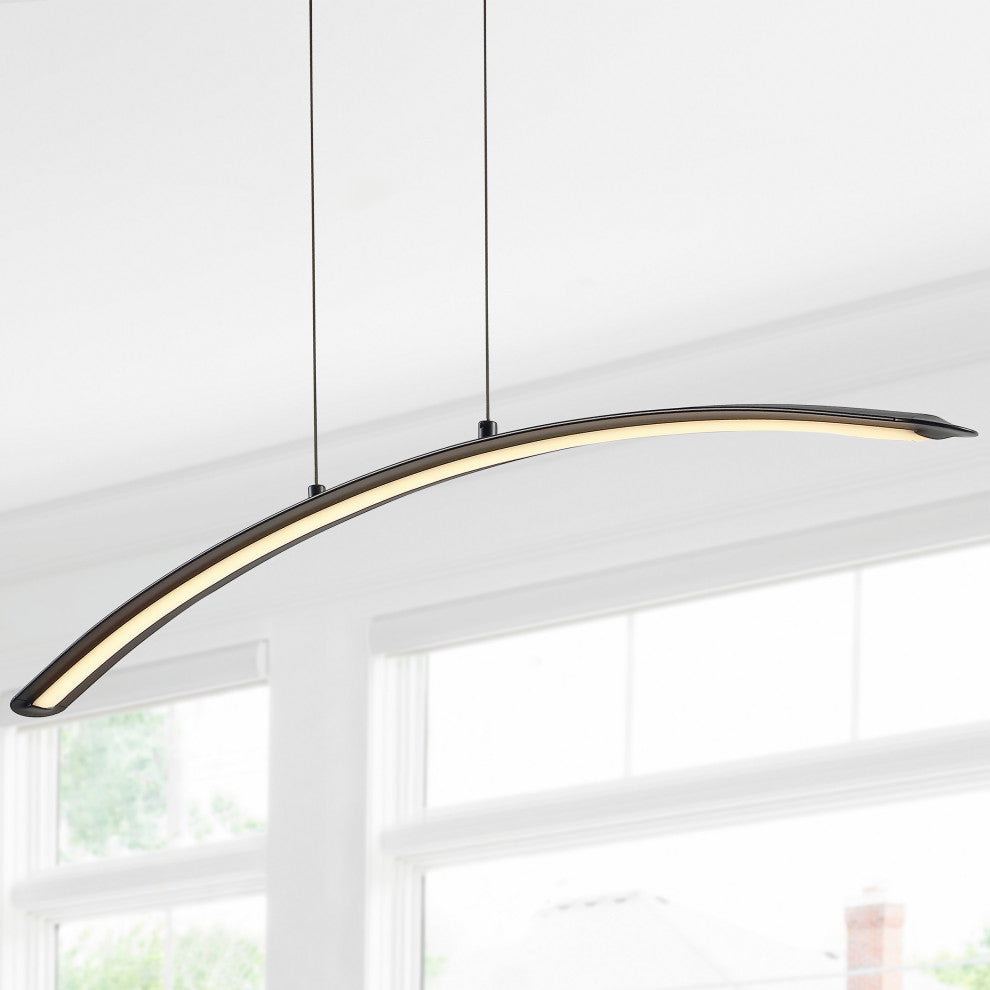 Roxanna 41.5" Dimmable Adjustable Integrated LED Linear Pendant, Black