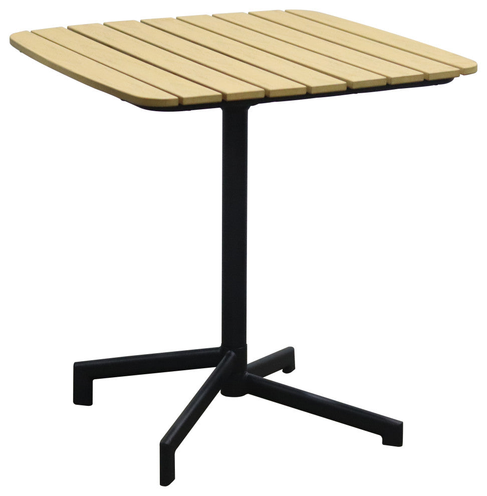 Kalmar Outdoor Table, Natural With Column and Base, Black