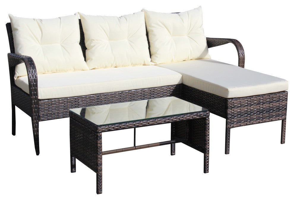 Gewnee Outdoor patio Furniture sets 3 piece Conversation set