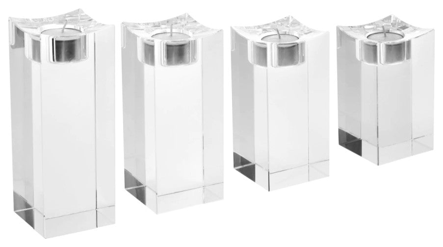 Crystal Tealight Holder, 4-Piece Set, Eichholtz Giancarlo, High