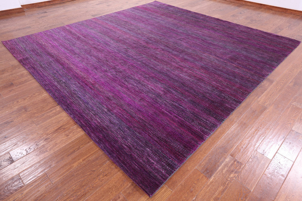 11' Square Wool and Silk Super Savannah Gabbeh Hand-Knotted Rug Q8988