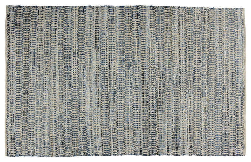 5" x 8" Blue and Gray Ogee Area Rug