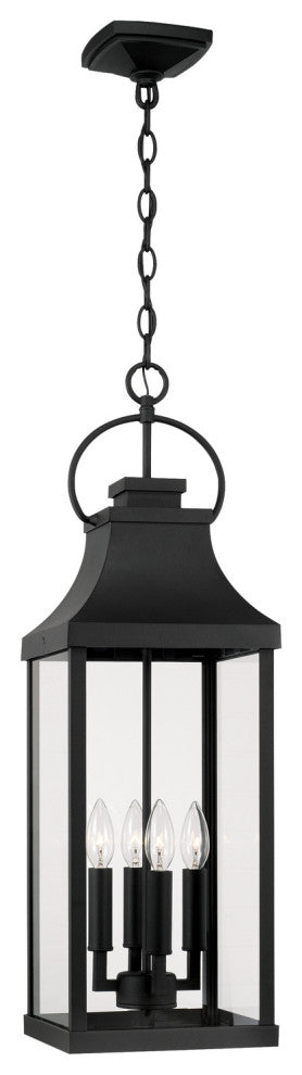 Capital Lighting, 946442BK, 9"Wx29.5"H Outdoor 4-Light Hanging Lantern