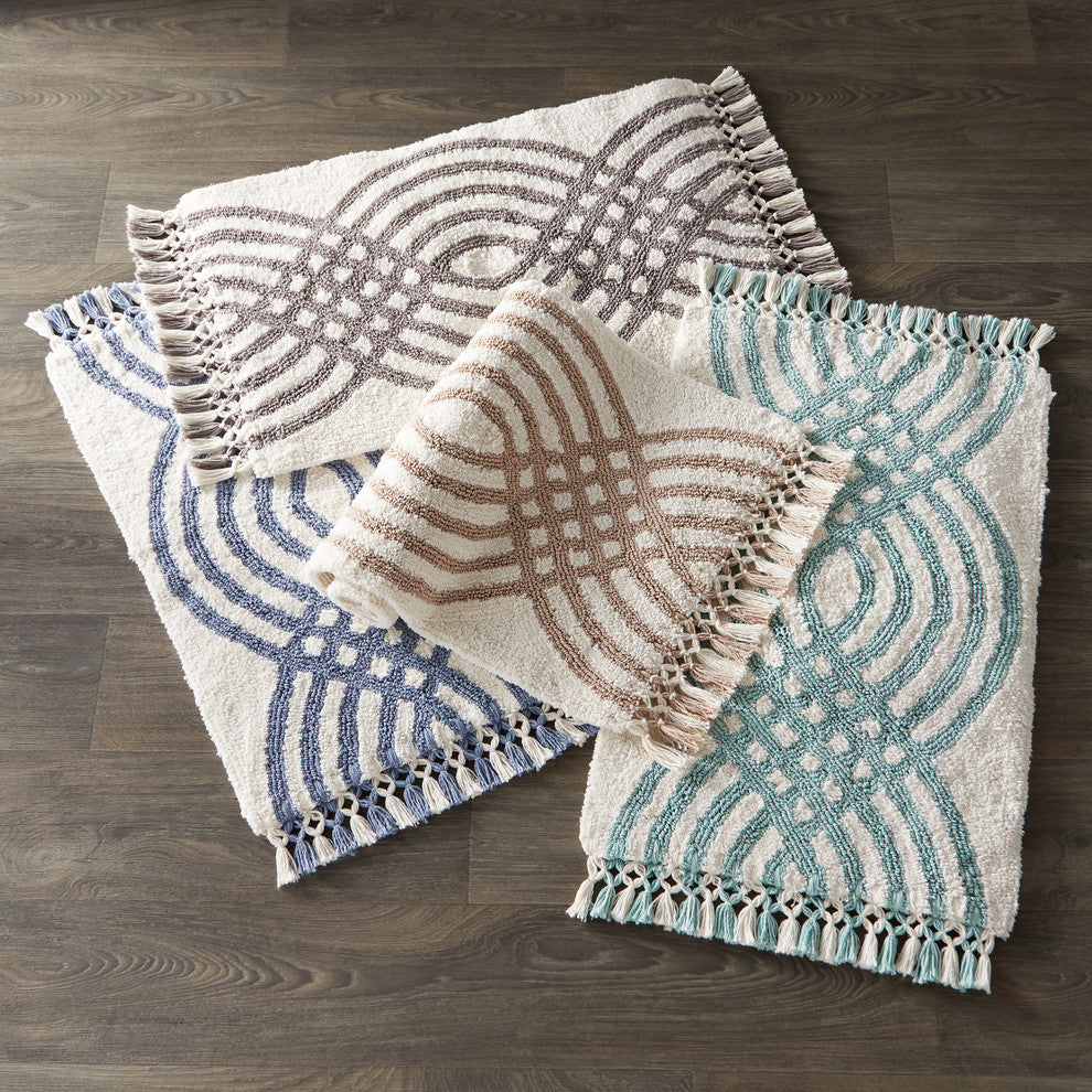 SKL Home Fringed Waves Rug, Aqua