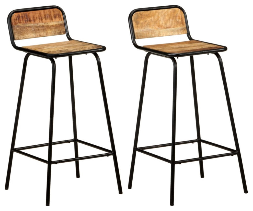 Vidaxl Bar Chairs 2-Piece Solid Mango Wood