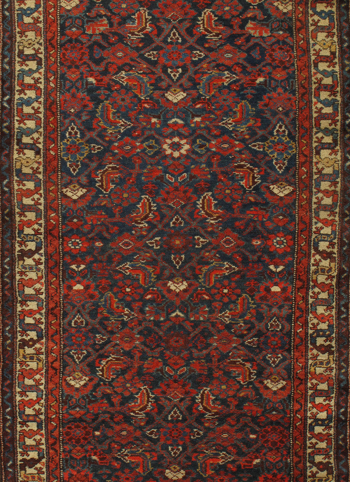 Vintage Consigned Persian Hamadan Runner Rug, 3'4"x13'4"