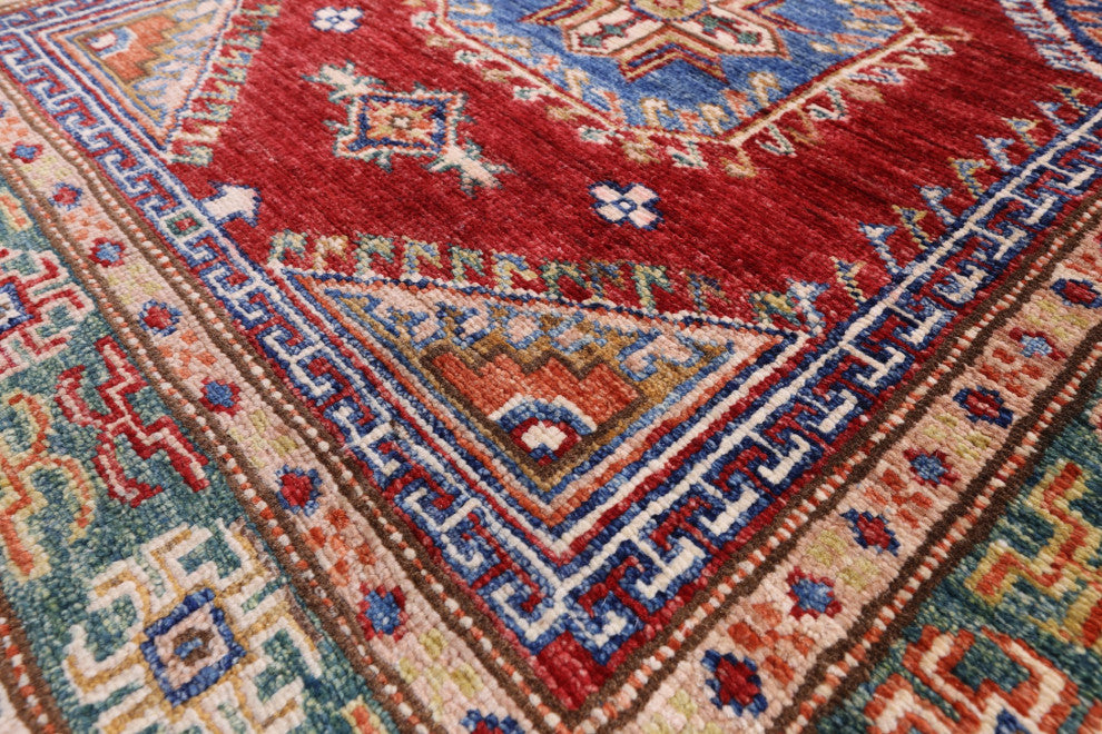 Super Kazak Hand Knotted Runner Rug 2' 7" X 10' 0" - Q12967