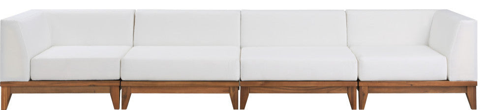 Rio Water Resistant Fabric  Patio 4-Piece Modular Sofa, Off White