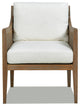 Ontario 24.5" Rattan Wicker Upholstered Accent Arm Chair, Natural White