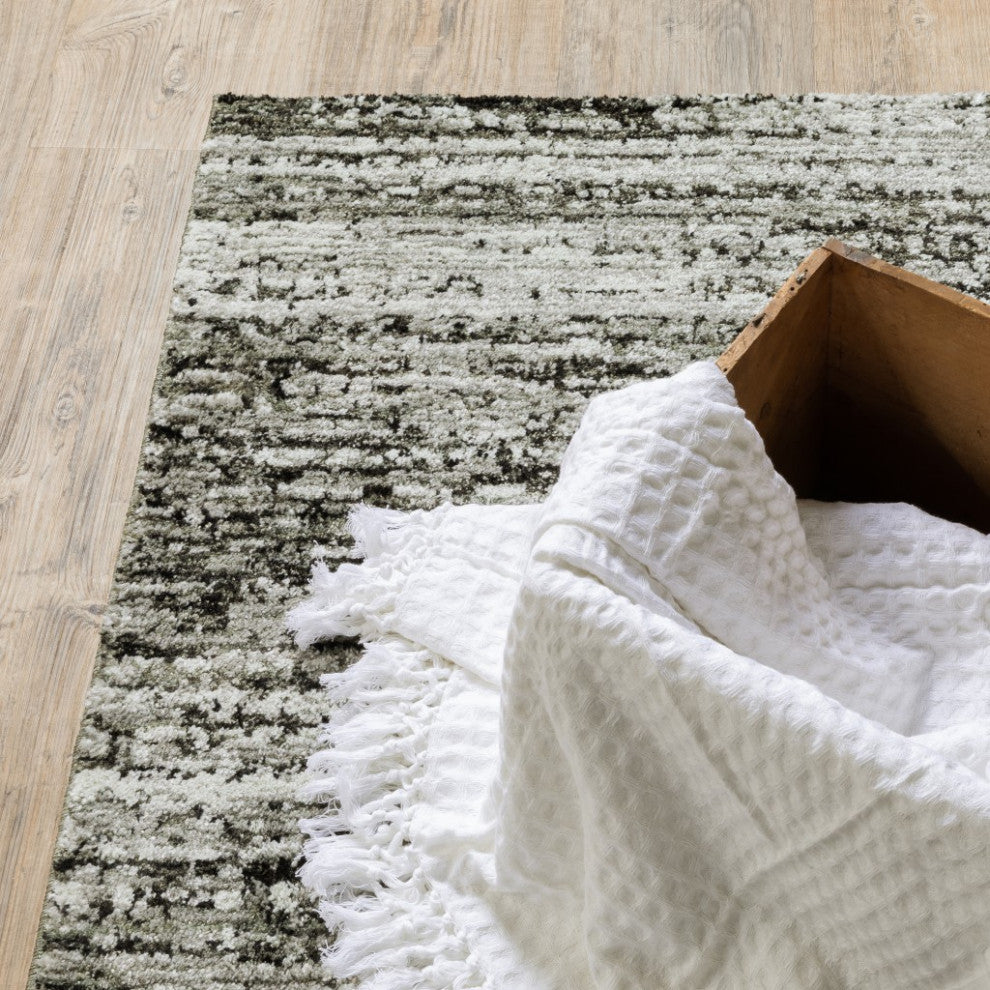 HomeRoots 6'x9' Distressed Ash and Charcoal Abstract Indoor Area Rug