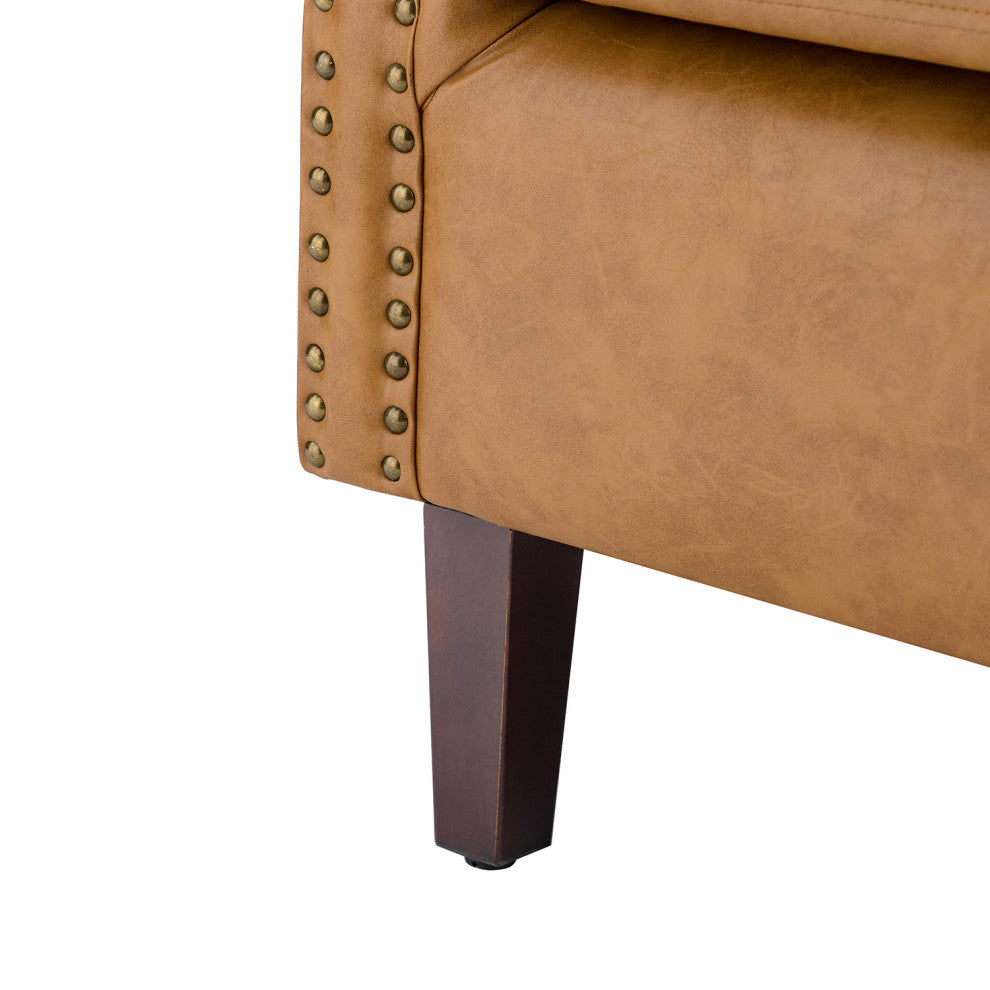 Jose Vegan Leather Armchair Set Of 2, Camel