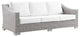 Conway Outdoor Patio Wicker Rattan Sofa Light Gray White