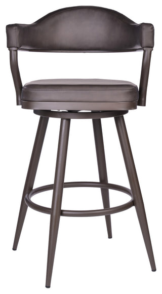 Justin 26" Counter Height Swivel Brown Faux Leather Bar Stool