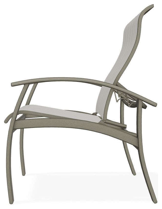 Belle Isle Sling Adjustable Outdoor Dining Chair, Harbor/Storm