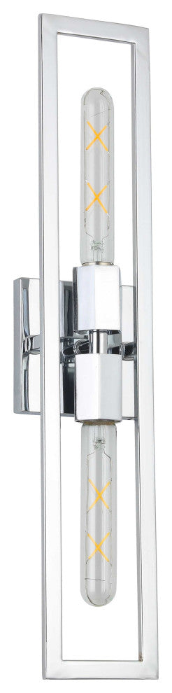 Wisteria Contemporary 2 Light Polished Chrome Metal Wall