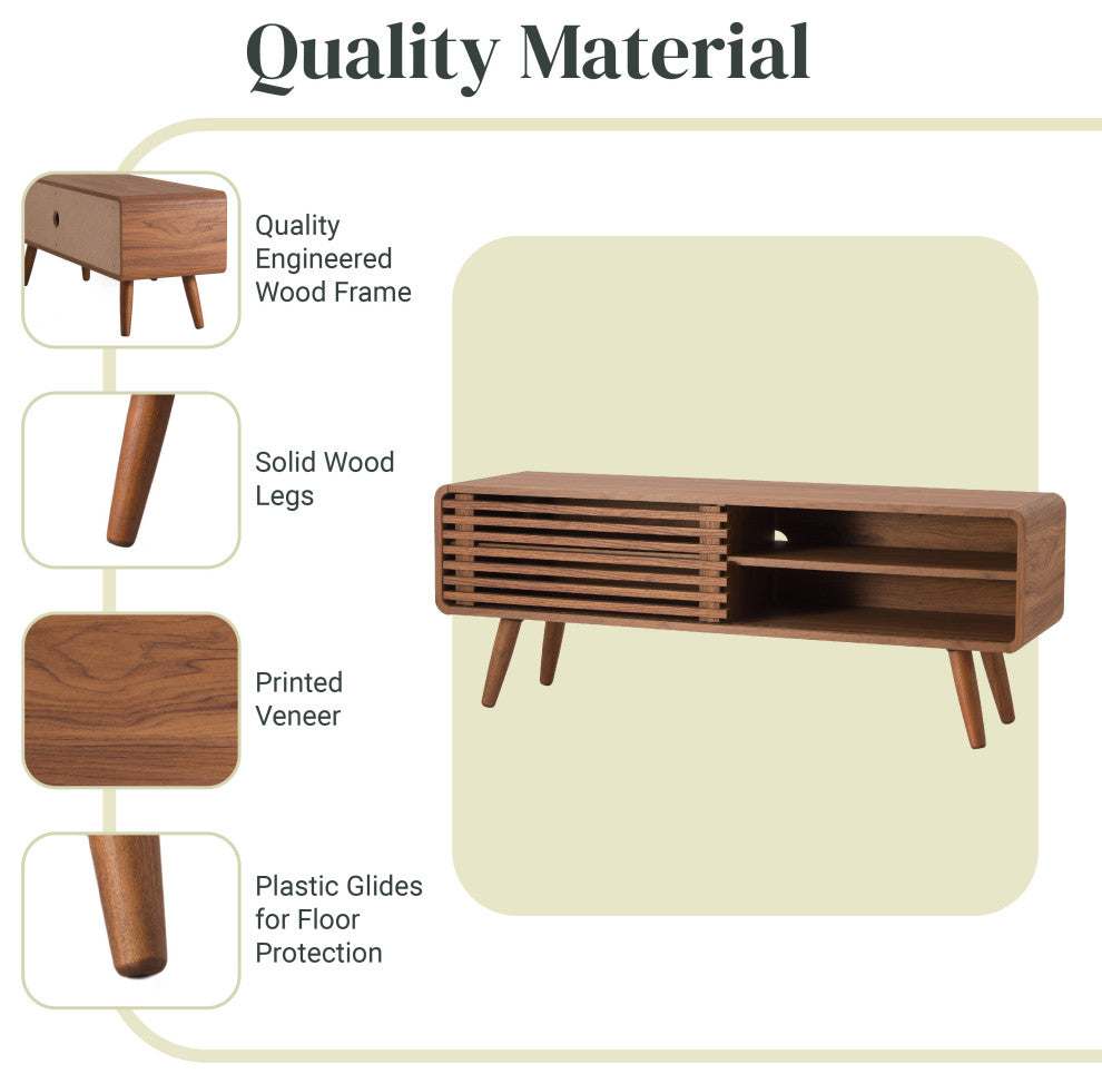 Wilson Slat Low TV Stand, 45.5"